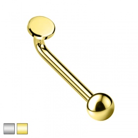 Kolczyk intymny Christina L-bar z dyskiem: tytan G23, gwint wew. PXT001