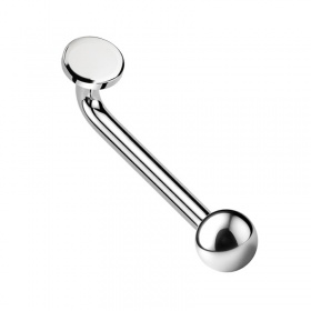 Kolczyk intymny Christina L-bar z dyskiem: tytan G23, gwint wew.