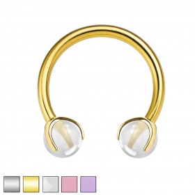 Podkówka przeźroczyste kulki: tytan G23, gw. wewnętrzny PPT001