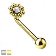 Kolczyk intymny Christina L-bar kryształ i kulki