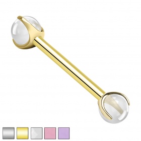 Sztanga z przezroczystymi kulkami: tytan G23, gw. wewnętrzny PJT001