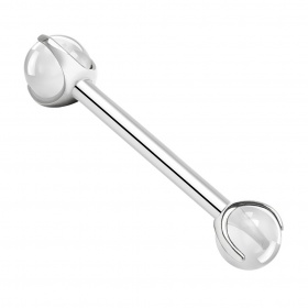 Sztanga z przezroczystymi kulkami: tytan G23, gw. wewnętrzny