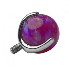 Tytanowa nakrętka - fioletowy opal