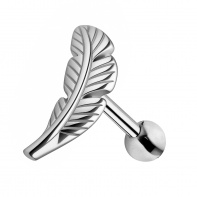 Kolczyk do ucha - Srebrne piórko