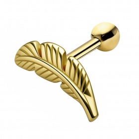 Kolczyk do ucha - Złote piórko