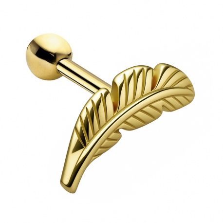 Kolczyk do ucha - Złote piórko