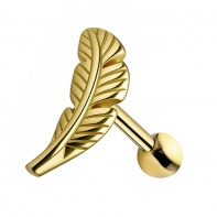 Kolczyk do ucha - Złote piórko