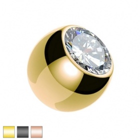 Stalowa kulka z kryształkiem PD517