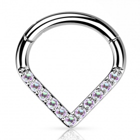 Tytanowy trójkątny clicker z kryształkami