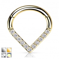 Tytanowy trójkątny clicker z kryształkami