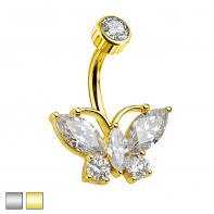 Kolczyk do pępka z dużym motylkiem