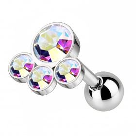 Kolczyk do ucha z czterema kryształkami