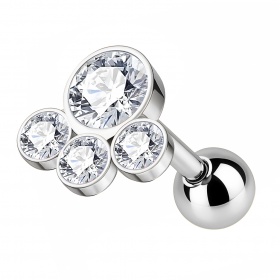 Kolczyk do ucha z czterema kryształkami