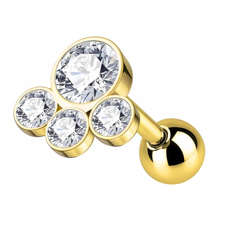 Kolczyk do ucha z czterema kryształkami