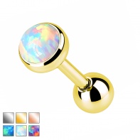 Kolczyk z opalem zakręcany kulką