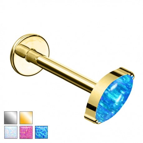 Labret z opalową łezką PWT012