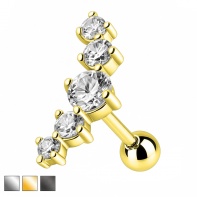 Kolczyk do ucha - Pięć kryształków