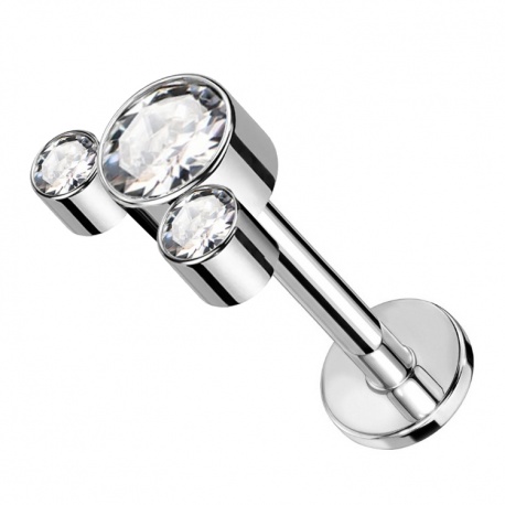 Labret kryształowy mały cluster z tytanu G23 i gwintem wewnętrznym PW4059