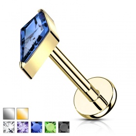 Labret z kryształowym rombem: tytan G23, gwint wewnętrzny PWT016