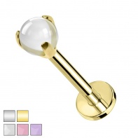 Labret z przeźroczystą kulką