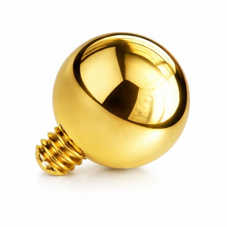Złota (PVD) tytanowa nakrętka kulka z gwintem zewnętrznym