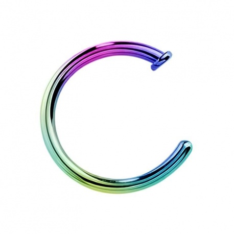 Tęczowe kółko z tytanu do nosa PN414