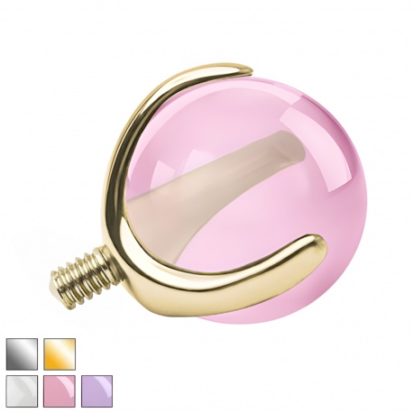 Tytanowa nakrętka przeźroczysta kulka z gwintem zewnętrznym PDT019