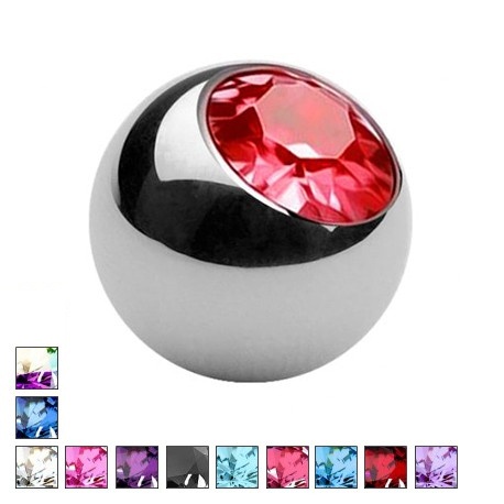 Stalowa kulka z kolorowym kryształkiem PD518