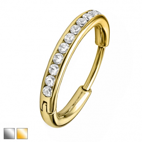 Kółko clicker z kryształkami w obręczy: tytan G23 PKT003