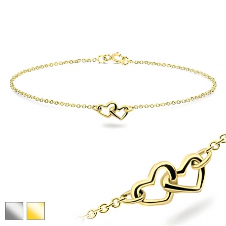 Bransoletka z serduszkami: srebro 925, zapięcie federing BBAg002