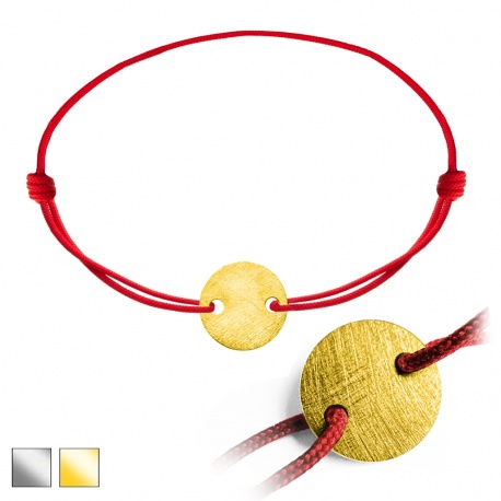 Bransoletka na sznurku z gładką zawieszką: nitrylowy sznurek, srebro 925 BBAg003