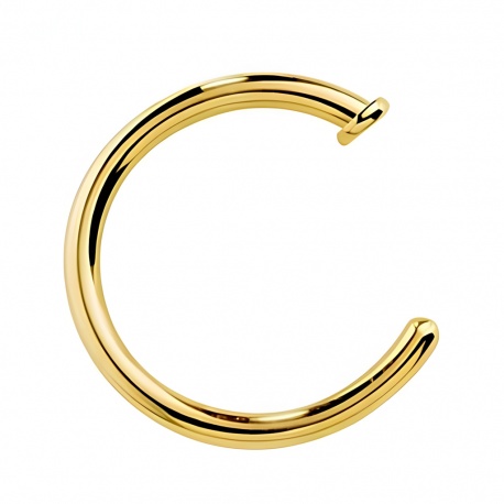 Kolczyk z otwartym kółkiem do nosa w kolorze złotym (PVD) z tytanu G23