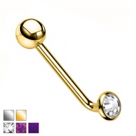 Kolczyk intymny Christina L-bar z kryształkiem