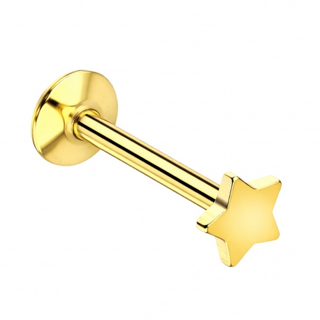 Labret z gwiazdką ze stali chirurgicznej 316L i gwintem wewnętrznym