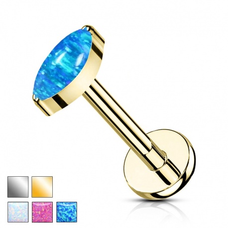 Labret z opalową łezką PWT012