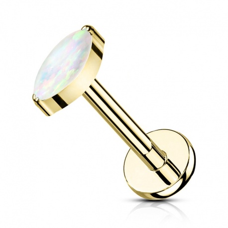 Labret z opalową łezką