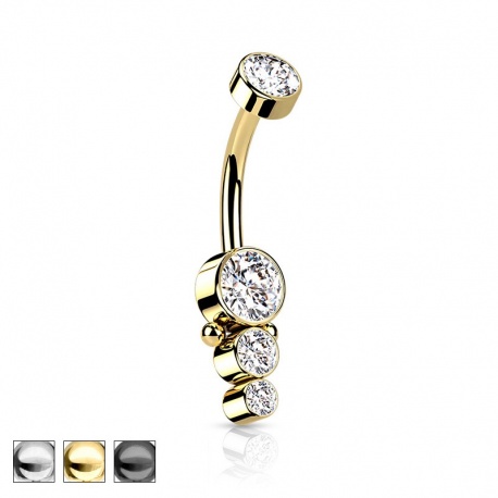 Kolczyk do pępka z kryształkami PB565