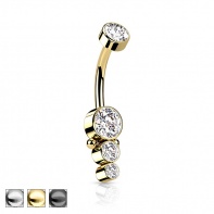 Kolczyk do pępka z kryształkami