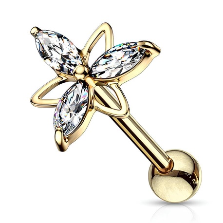 Kolczyk zakręcany kulką ze stali chirurgicznej: gw. zewnętrzny