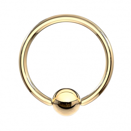 Złote tytanowe kółko z kulką (BCR) - powłoka PVD