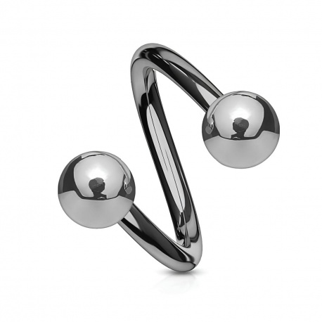 Twister z kulkami - srebrny PT401