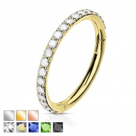 Tytanowy clicker kółko z kryształkami