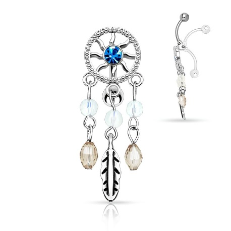 Kolczyk do pępka - Łapacz snów PB517