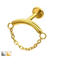 Labret z prostym łańcuszkiem