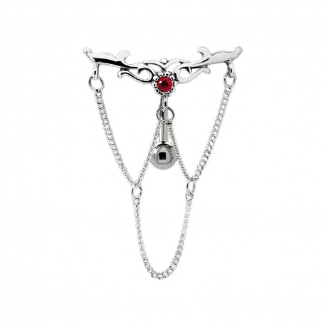 Kolczyk do pępka - Tribal z łańcuszkiem PB587