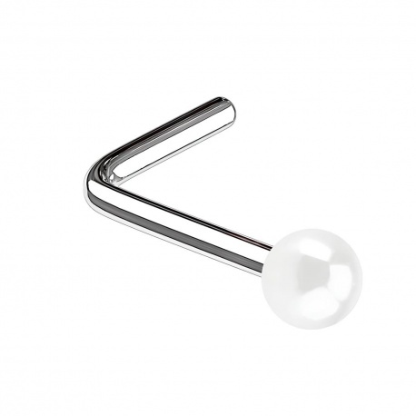 Kolczyk do nosa zakręcony - Perełka PN526