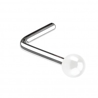 Kolczyk do nosa zakręcony - Perełka