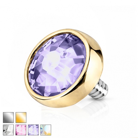 Tytanowa nakrętka z okrągłym kryształkiem: do prętów z gwintem zewnętrznym PDT021