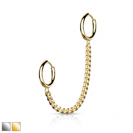 Kolczyk do dwóch przekłuć - dwa kółka KU595