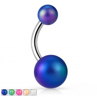 Kolczyk do pępka z matowymi kulkami